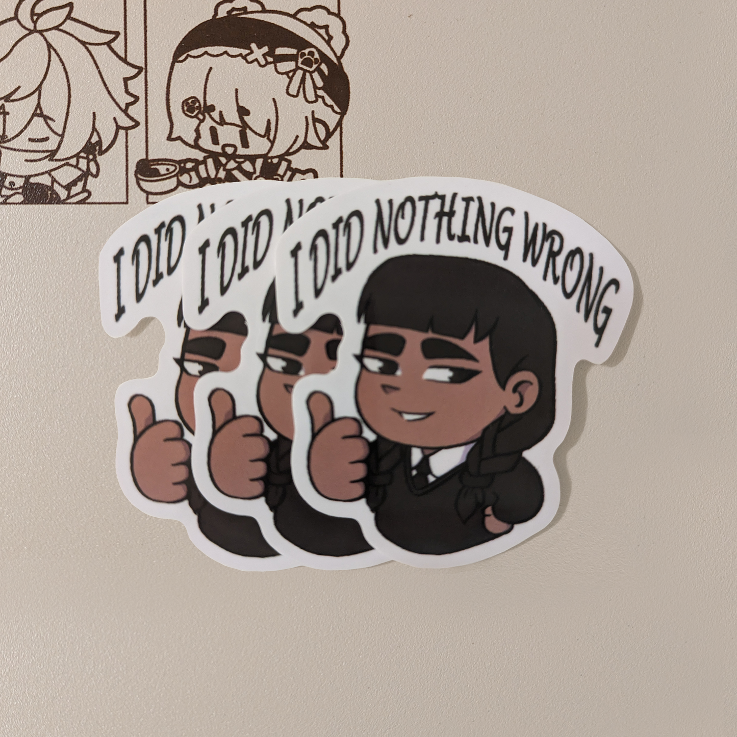 Wednesday Addams "I Did Nothing Wrong" Sticker